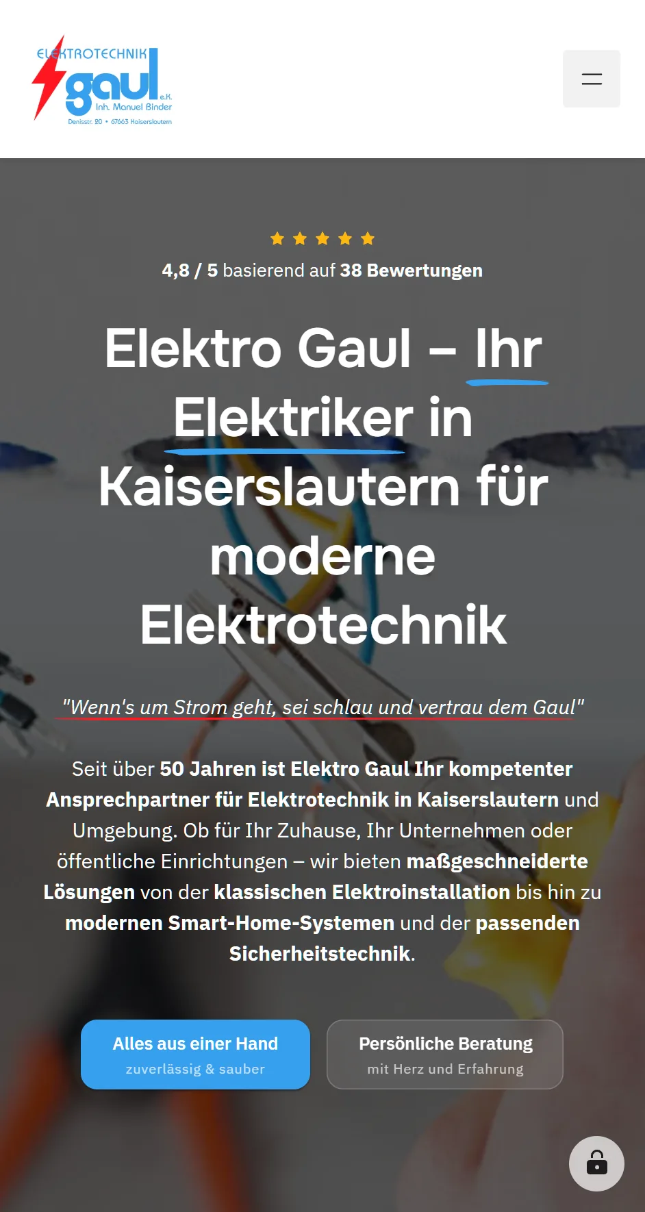 Elektrotechnik Gaul in der Smartphone-Ansicht